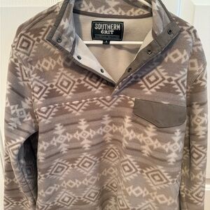 Southern Grit Patterned Fleece Pullover